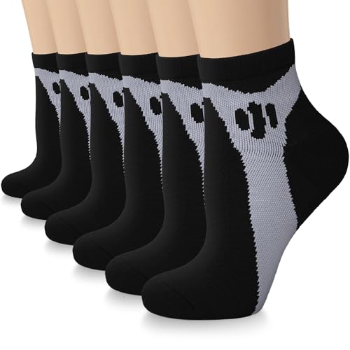 Image of Sooverki Copper Compression Socks Women and Men 6 Pairs - Circulation Arch Support Plantar Fasciitis Running Ankle Socks