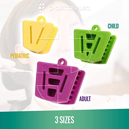 dental bite blocks all sizes - autoclave dental silicone mouth props for adults and kids - 2 of each large medium and small dental cheek retractor amp mouth opener bag of 6 by plastcare usa