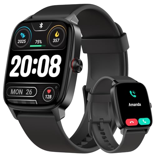 Smart Watch for Men Women, Bluetooth Calling, AI Built-in, IP68 Waterproof, Fitness Tracker, Sleep Monitoring, 1.85'' DIY Dial, 100+ Sports Modes, 7 Days Battery, Compatible with Android & iPhones