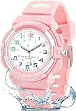 CKV Kids Watch for Boys Girls Ages 5-12, Waterproof Time Teacher Easy to Read Analog Sport Outdoor Children Watches with Soft Band for Kids