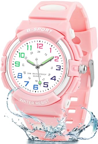 Image of CKV Kids Watch for Boys Girls Ages 5-12, Waterproof Time Teacher Easy to Read Analog Sport Outdoor Children Watches with Soft Band for Kids