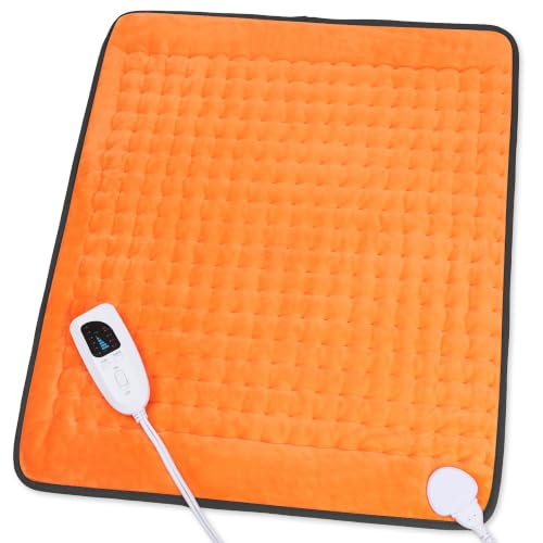 Image of Heating Pad,Electric Heating Pads,Heating Pad for Back,Orange,24x20 Inch | Heating Pads for Shoulder,Neck,Abdomen,Knee,Arms,Legs,Heat Pad for Birthday Father Mother Gift Women Men,6 Heat Settings