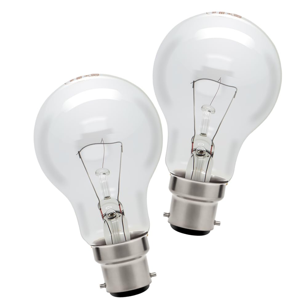 Ruiandsion B22 Bulb 24V 60W Incandescent Bulb, A60 Warm White, Low Voltage Light for Chandelier/Wall Sconce/Boat Cabin, 2 Pack