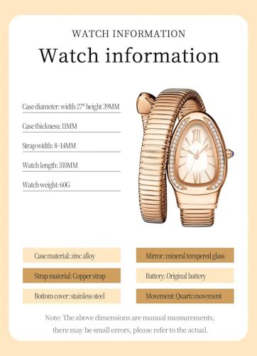 Image of Shocknshop Analog White Dial Diamond-Embellished Snake Spiral Bracelet Watch for Women -WCH166