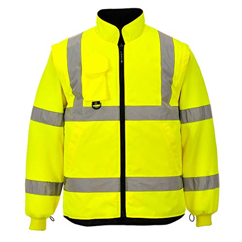 Portwest US427 Hi-Vis Waterproof 7-in-1 Traffic Safety Jacket Yellow, Large3