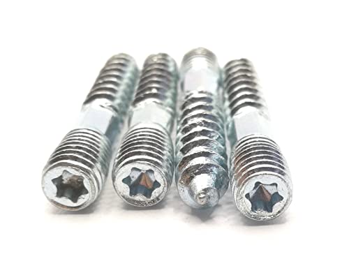 Image of Hanger Bolt M8x50 Silvery Double Headed Bolt Self-Tapping Screw with Hexagon for Furniture 12Pcs