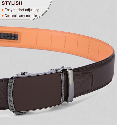 Image of Men's Belt,Bulliant Leather Adjustable Belt for Men Dress Casual 1 3 /8,Trim to Fit