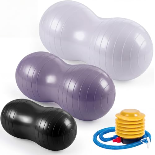 Image of Jexine Peanut Ball Set for Kids Yoga Balance Exercise Ball for Pregnancy & Home Gym, Includes 1 Pump & Different Size Options