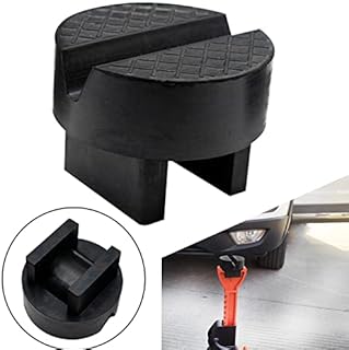 Floor Jack Pad Stand Adapter Universal Rubber Slotted Frame Rail Pinch welds Protector For Floor Jack 2 or 3 Tonne, Black