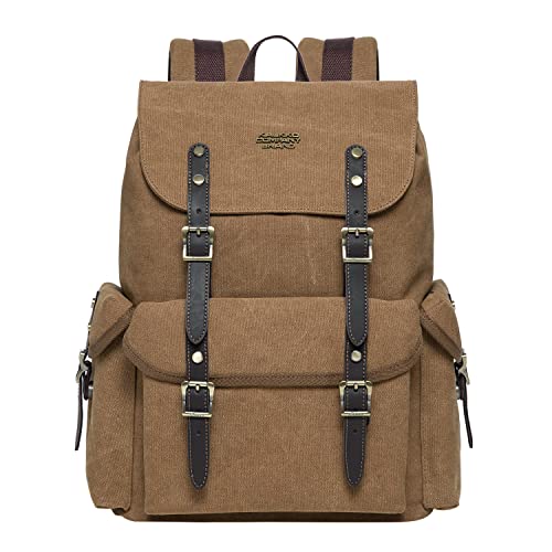 KAUKKO Canvas Retro Rucksack Damen Herren, Vintage...