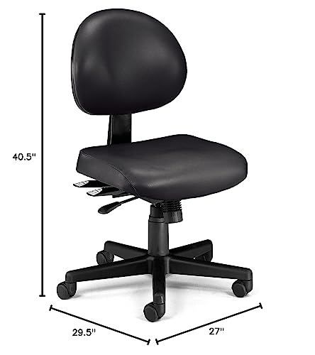 Ofm 24-Hour Mid Back Ergonomic Vinyl Task Chair, Black #TOP1