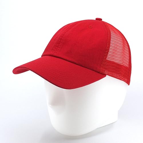 Image of The Vintage Year Washed Cotton Unstructured Soft Mesh Adjustable Trucker Baseball Cap