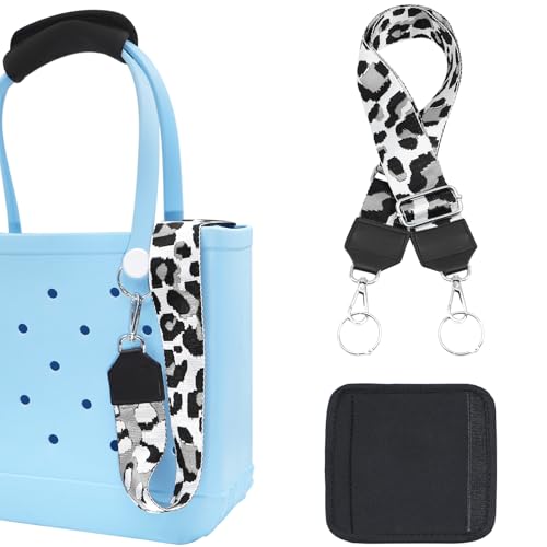Image of Strap Wrap for Bogg Bag, Accessory for Bagg Bag, With Adjustable Shoulder Leopard Print Crossbody Strap