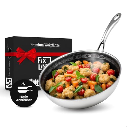 FIXLINE® BLACK FOREST Wokpfanne 28cm - Keramische Beschichtung - alle Herdarten inkl. Induktion - Backofengeeignet bis 230°C - Einfache Reinigung - Neuheit 2025