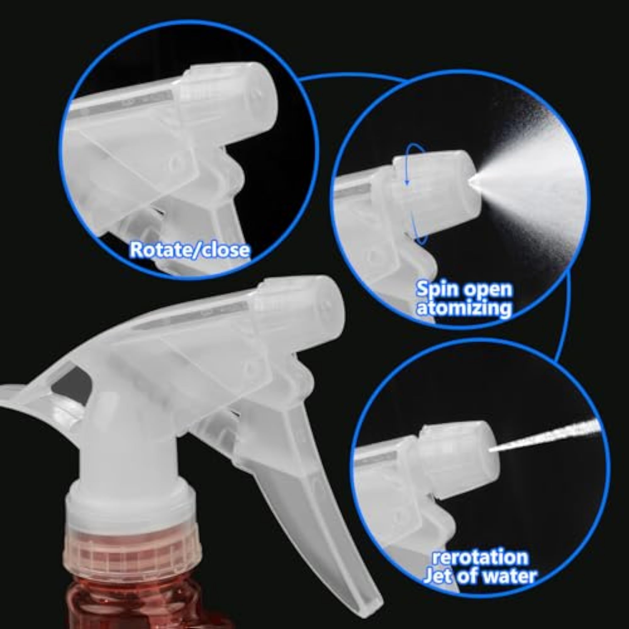3 Pcs Water Spray Bottle 500ml Plastic Empty Spray Bottles