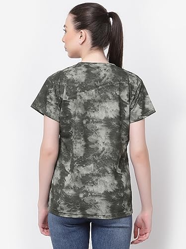 Image of UZARUS Women's Regular Fit Printed Half Sleeves Round Neck Gym Sports T-Shirt