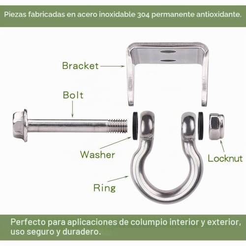 Miniatura 2 de Waremaid 2 Piezas 180 Columpio Gancho De Acero Inoxidable, Gancho Techo, Columpio Colgadores Para Porche Área De Juego Gimnasio Cuerda Saco De Arena Hamaca Silla De Yoga Capacidad De 900kg