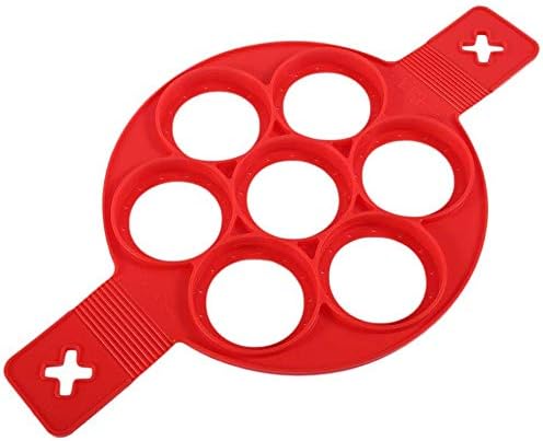 Silicone pancake mold non-stick egg ring, reusable pancake machine, boiled egg mold (red)