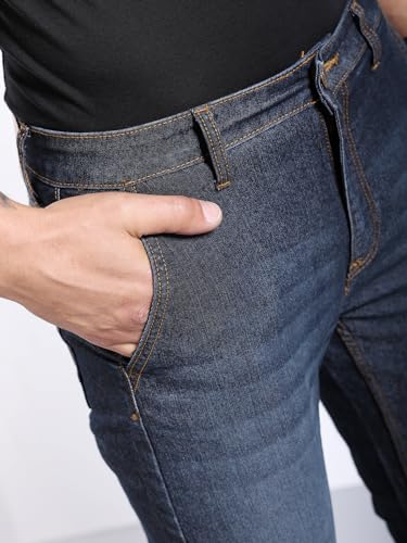 Image of The Indian Garage Co Men Slim Fit Solid Mid-Rise Jeans