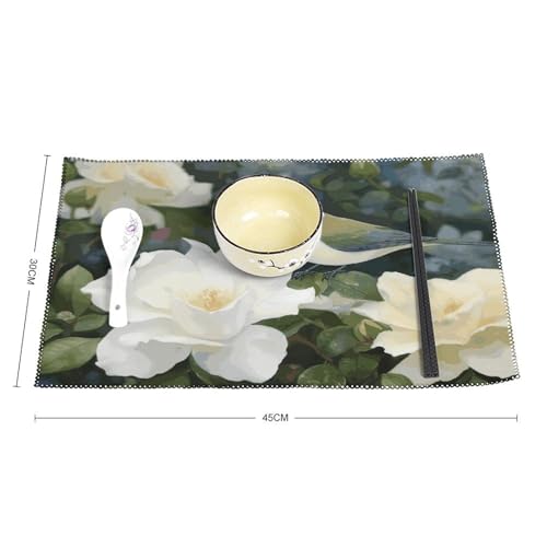 Sets de table de cuisine à fleurs pour protéger contre les taches - 3