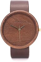 Walnuss Holzuhr Von Ovi Watch - Minimalistisches Design Analog Uhr Mit Leder Band, Handgemachtes Geschenk