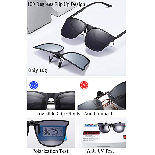 Clip On Sunglasses Polarized Unisex Large Lightweight For Prescription Glasses 5