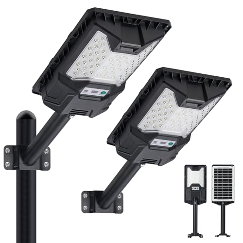QMXINEYU Solar Street Light Outdoor, 20000LM 6500K Waterproof Motion Sensor
