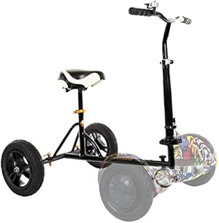 Hoverboard-Sitzbefestigung, Go-Kart-Umbausatz, kompatibel mit 16,5–25,4 cm großen Elektrorollern, bequem und einfach zu installieren, Spaß für Kinder und Erwachsene, Farbe: Schwarz