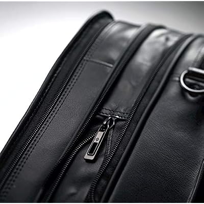 Samsonite Leather Expandable Briefcase, Black, One Size