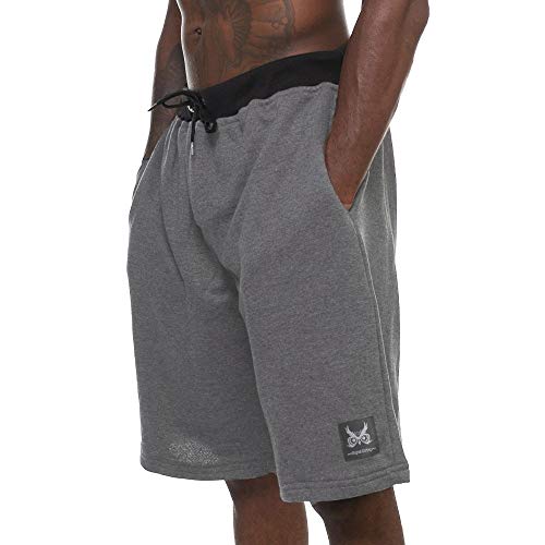 Kit Bermuda Moletom OWL Confort Preto + Cinza Mescla - M