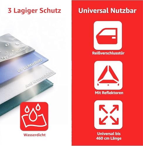 Universal Autoplane Autoschutzhülle Vollgarage Auto Garage Abdeckung - Car Cover - Abdeckplane wasserdicht - Autoabdeckung - Outdoor & Indoor - 430 * 175 * 150 cm