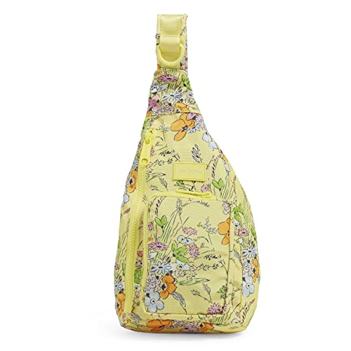 Vera Bradley Women's Recycled Lighten Up Reactive Mini Sling Backpack,  Sunlit Garden, One Size