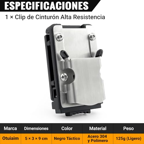 Miniatura 8 de Otuiam Porta Herramientas Para Cinturón - Portaherramientas Soporte Clips De Acero Inoxidable 304, Ganchos Para Taladro Inalámbrico, Destornillador De Impacto, Clavadora, Cinta Métrica