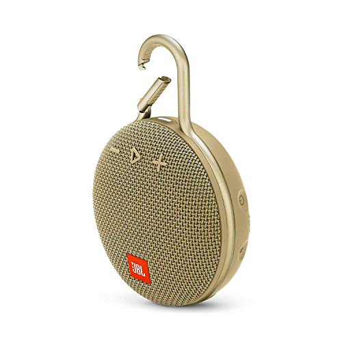 Image of JBL Clip 3, Wireless Portable Bluetooth Speaker with Mic, JBL Signature Sound, Integrated Carabiner, Vibrant Color Options with IPX7 Waterproof & AUX (Sand)