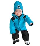The North Face Baby Freedom Snowsuit | Insulated Winter Snowsuit, Water Repellent Finish, Attached 3 Piece Hood with Rain Guard Tunnel, Meridian Blue, 18 Months