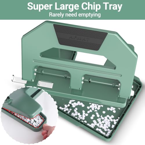 Image of AFMAT Heavy Duty 3 Hole Puncher, 50-Sheet Paper Punch Heavy Duty, 50% Reduced Effort Three Hole Punch, 10K+ Uses, Metal Hole Puncher 3 Ring w /Large Tray, Bulit-in S.S. Paper Guide HPX4(Green)