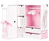 Set bestehend aus: Schrankkoffer mit Schleife, 5 Schubfächer, 2 Kleiderbügel