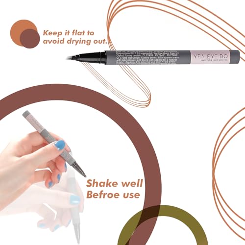 Image of Strawberry Blonde Eyebrow Pencil with 4-Prong Micro-Fork Tip, Ultre Precise Gold Eyebrow Pen for Blonde /Red Hair, 24H Long Wear YES.EYE DO (Soft Gold-Blonde)