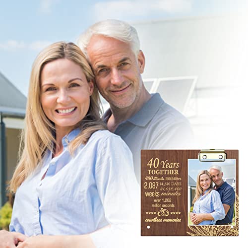 Malihome 10-50Th Year Wedding Anniversary Picture Frame Gifts For Anniversary Couple, Husband, Wife,Golden Anniversary,Marriage Gift Tabletop Photo Frame For 4 X 6 And 5 X 7 Inch Photo (40Th) #TOP4