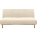 H.VERSAILTEX Armless Futon Cover Stretch Sofa Bed Slipcover Protector Elastic Feature Rich Textured...