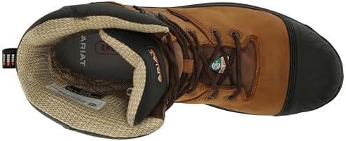 Ariat Mens Turbo Outlaw 8" CSA Waterproof 400g Carbon Toe Work Boot Barley Brown 10 | Image 4