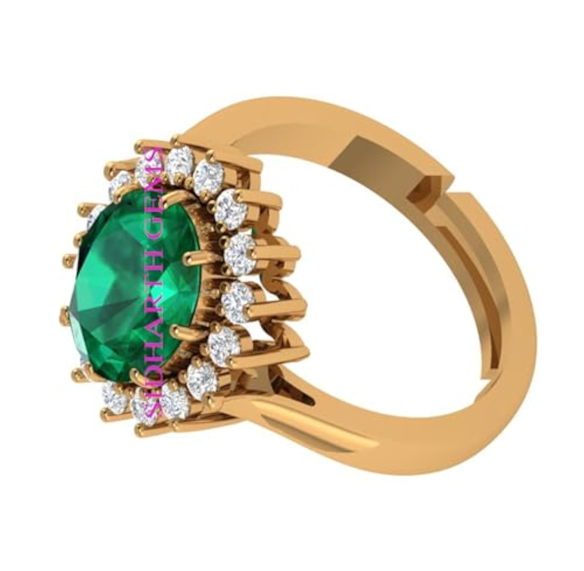 16.00 Ratti Natural Emerald Gold Ring, Adjustable for Astrological Purpose