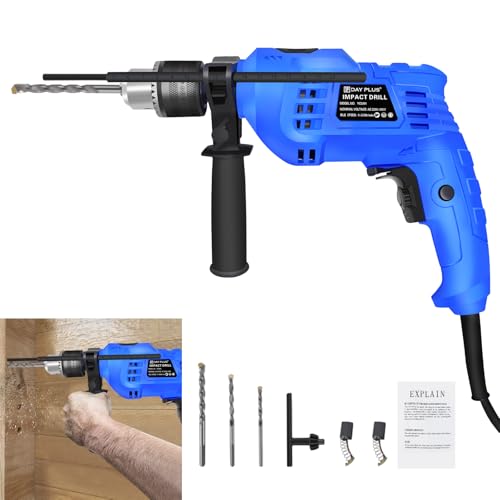 Hammer Drill, 850W Electic Corded Impact Drill with Stepless Speed 0-3000RPM, 13MM Metal Chuck Power Masonry Electric Breaker for Concrete, Iron Plate, Masonry and Wood