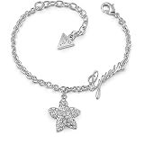 Plateado Guess Pulsera para Mujer Acero Inoxidable con Circonita