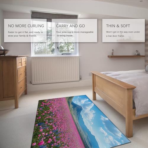 Tapis lavable et antidérapant violet 80x150 pour décoration de chambre