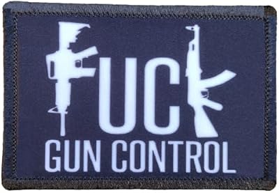 F Gun Control Morale Patch Removable Hook and Loop for Molle Gear, Operator Hat, Rucksack, Pack Bag, Backpack, Made in The USA