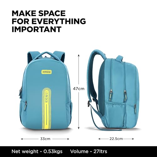 Image of American Tourister ACTON 02 Laptop Backpack, 33L with Spacious Interios and Multiple Compartments for Men and Women - Dark Teal