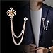 WCRAZYE 2PCS Long Chain Brooch Crystal Tassel Brooch Pin Gem Brooch Fashion Scarf Tie Pins for Women Men Wedding (2 Pcs Yellow Pin)