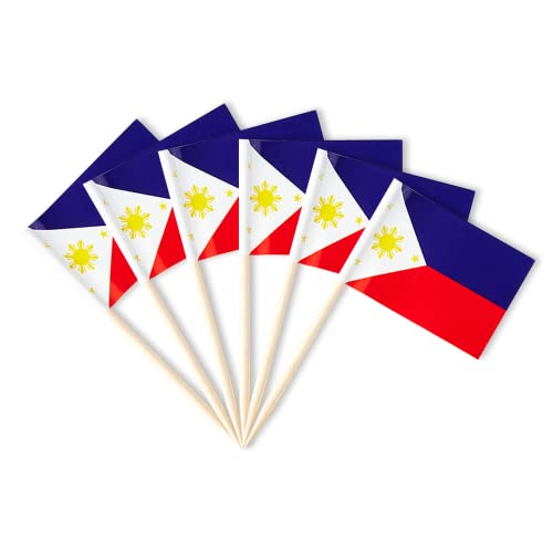 The Philippines Flag Small Mini Philippine Flag Toothpicks for Party Appetizers, Cupcakes, Cakes, and Food, Perfect for National Holidays, Sports Events, and Themed Parties