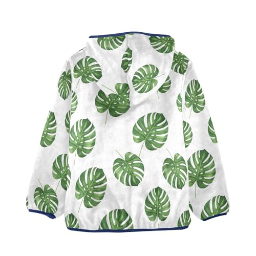 CHIFIGNO Green Monstera Leaves Boys Winter Jacket Warm Winter Jackets for Boys 3T2